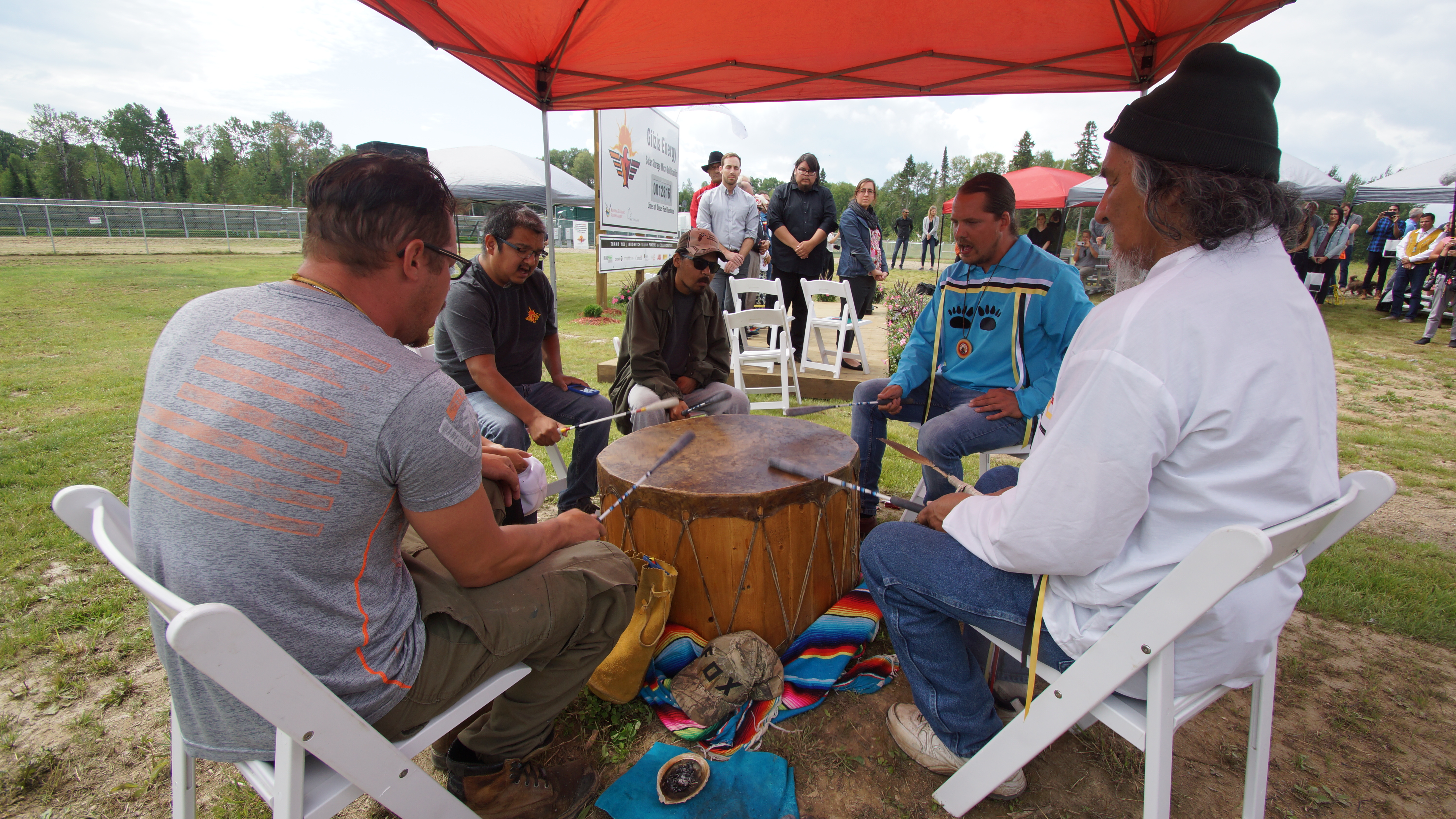 Drum song by the Water Heart Singers. Photo: Pierre-Alexandre Carrier